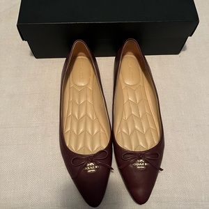 Coach Annabel Leather Ballet Flat in Dark Cranberry